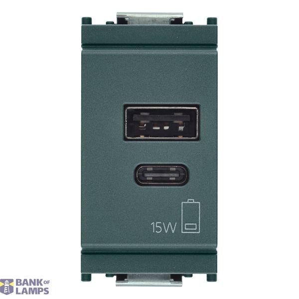 A+C-USB supply unit 5V 3A 15W 1M grey image 1