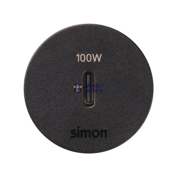 Furniture charger USB-C 100W single, Simon 400 Flash 30, IP20, black, Mount. dimen.: Ø17mm image 1