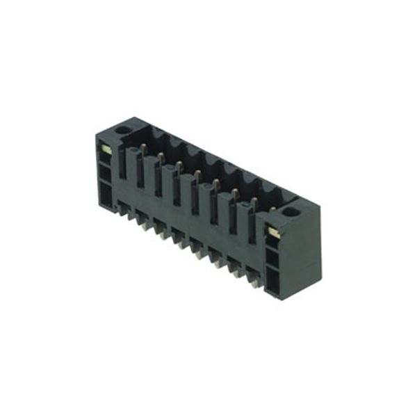 PCB plug-in connector, male header, Flange, THT/THR solder connection, 3.50 mm, Number of poles: 6, 180°, Solder pin length (l): 1.5 mm, tinned, black, Box image 1