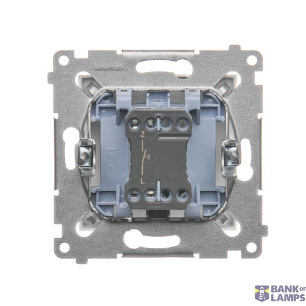 Single contact push button illuminated without pictogram, (module), 16AX, Screw, Gold matt, metalic image 1