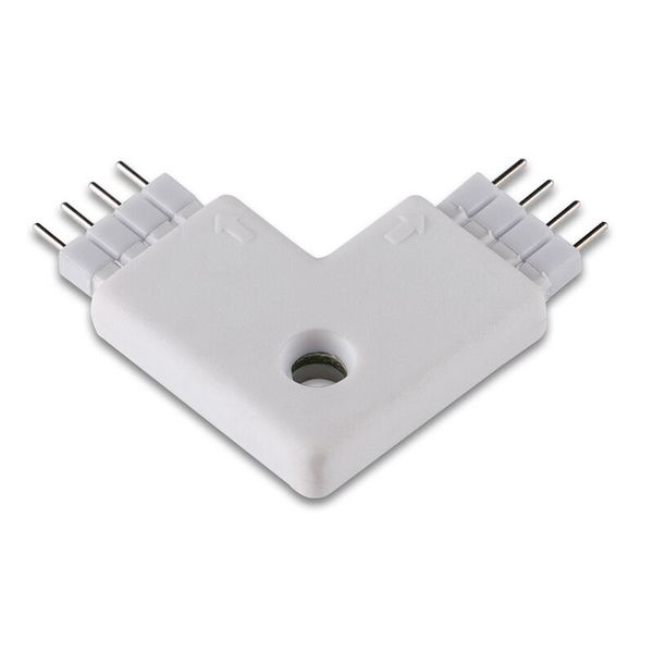 L-shaped connecting connector for RGB LED strips 10 mm image 1