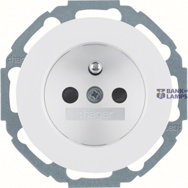 Earthed socket, enhanced touch safety, Series R.classic white image 1