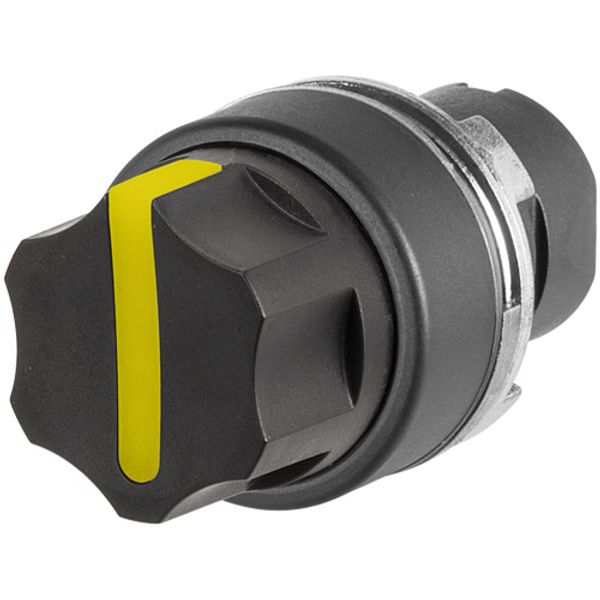 Illuminated round selector switch, yellow,2-position, Cam A, spring return from RH image 1