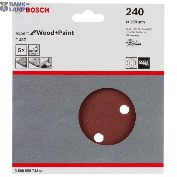 C430 sanding sheet, pack of 5 150 mm, 240 image 1