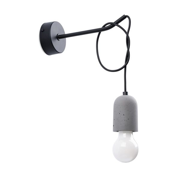 WALL LAMP NESO GREY/BLACK E27 1X15W IP20 image 1