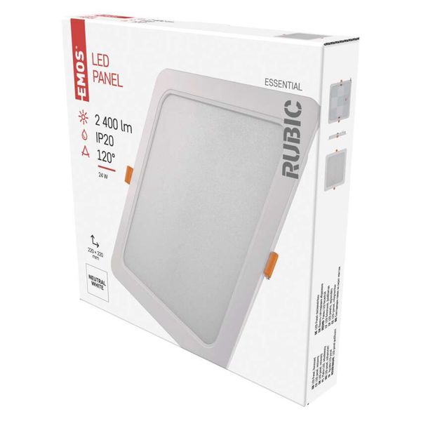 LED recessed luminaire RUBIC, square, white, 24W, neutral white image 1