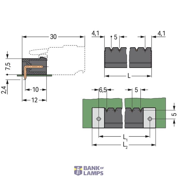 THR male header 1.2 x 1.2 mm solder pin angled black image 3