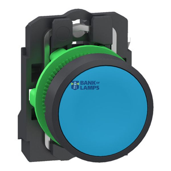 Plastic PB blue flush 1 NO Push-in image 2