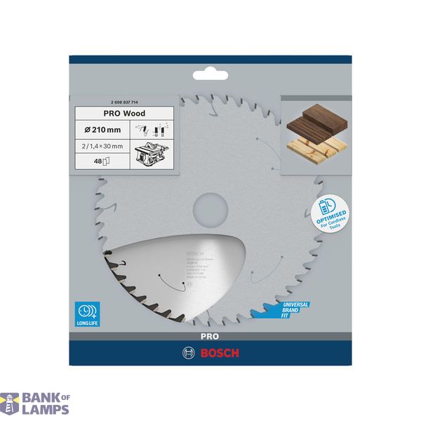 Standard for Wood Circular Saw Blade for Cordless Saws 210x1.7/1.2x30 T48 image 1