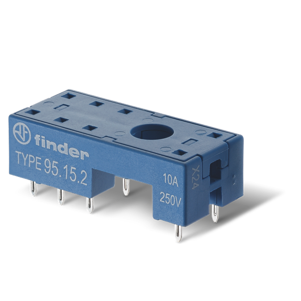 Socket for printed mounting of relays 41.52, 41.61, 41.81 with plastic retainer; Blue; 10A image 2