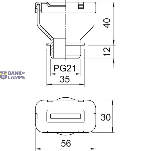 Flat cable threaded connection PG21 Polyethylene Stone grey RAL 7030 image 2