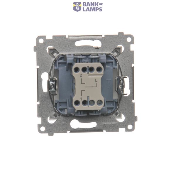 Double button for switches and push buttons, matt aluminum image 1