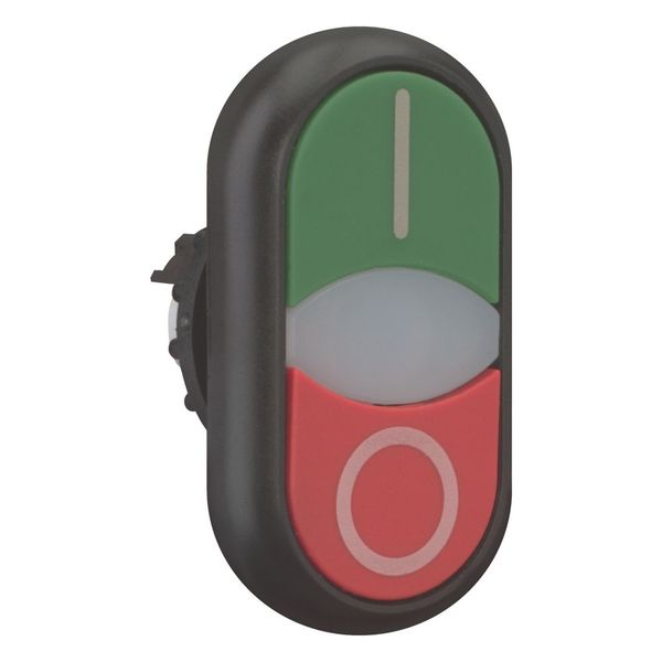 M22S-DDLF-GR-X1/X0 Double actuator pushbutton, RMQ-Titan, Actuators and indicator lights flush, momentary, White lens, green, red, inscribed, Bezel: black image 11