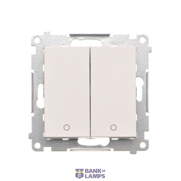 Double 2-pole switch, 16AX, white matt image 1