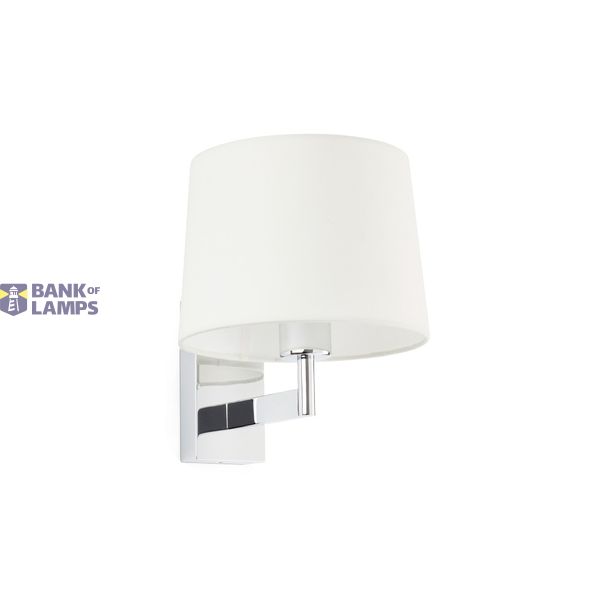 ARTIS CHROME WALL LAMP WHITE LAMPSHADE image 1