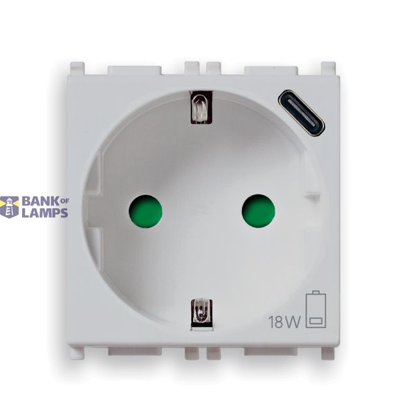 2P+E 16A DE SICURY outlet+USBC 15 Silver image 1