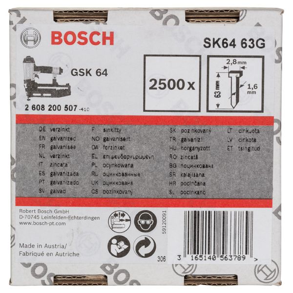Finish nail SK64 63G 1.6 mm, 63 mm, galvanised image 1