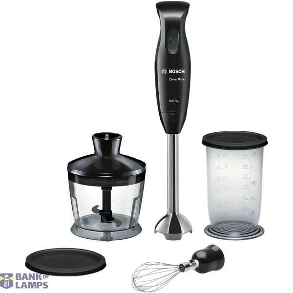 Bosch | Blender | CleverMixx MSM2650B | Hand Blender | 600 W | Number of speeds 12 | Chopper | Mini chopper | Black image 1