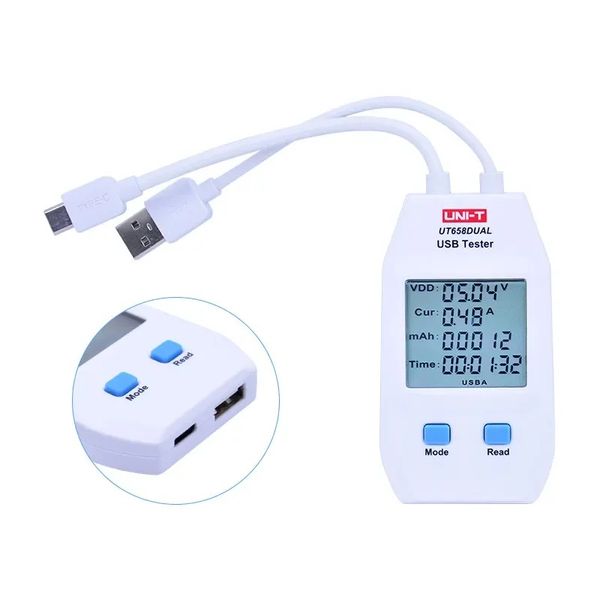 USB Type A, Type C Tester 4~24VDC,  A; 0.05~3ADC, QC 3.0 ; C 0.05~5ADC, QC 4.0;  0~99999mAh;  0~1000Wh; image 1