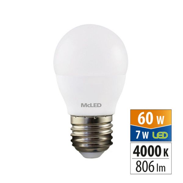 LED bulb drop 7W, E27, 4000K, CRI80, 200°, 360° 806lm image 1