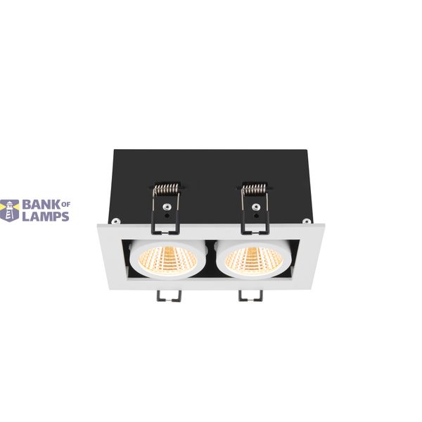 KADUX, recessed ceiling light, double, 3000K, 38°, IP 20, square, white image 3