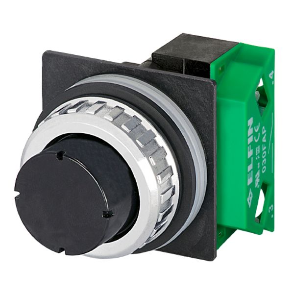 Projecting push-button, black, N.O. image 1