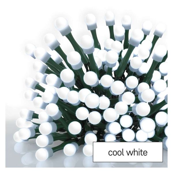 LED Christmas cherry chain – balls, 30 m, outdoor and indoor, cool white, timer image 1