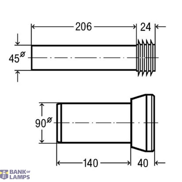 Wall-mounted WC connection set 90x180 image 2