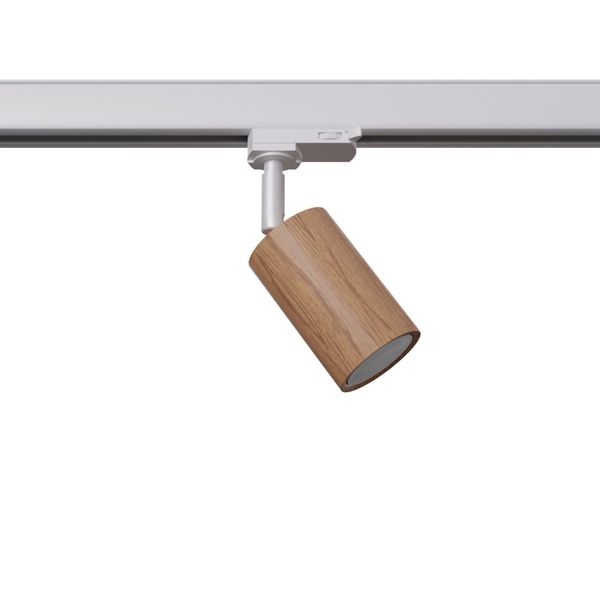 TRACK LAMP 3 PHASE MOVABLE BERG NATURAL WOOD GU10 3000K 7W 510LM WHITE image 1