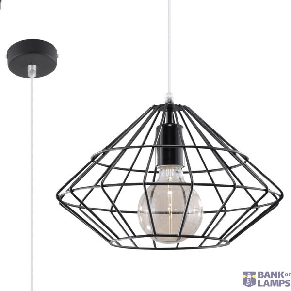 HANGING LAMP UMBERTO BLACK E27 1X60W IP20 image 2