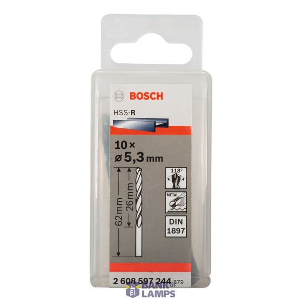 Stub drill bits, HSS-R, DIN 1897 5,3 x 26 x 66 mm 10 pcs. image 2