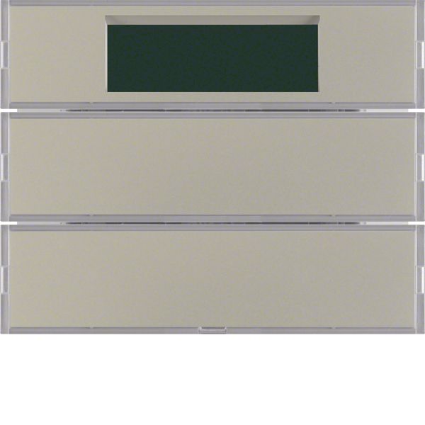 Push-button 2gang with room thermostat, display, K.5, stainless steel image 1