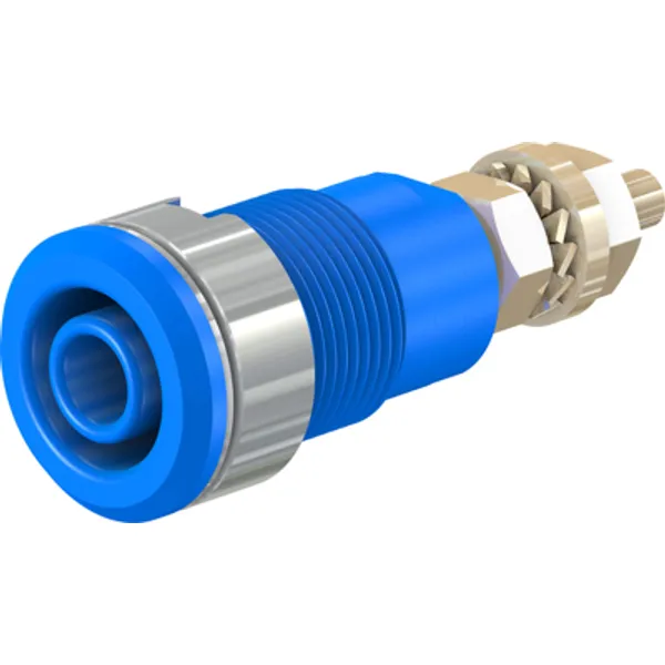 4 mm socket, screw connection, mounting Ø 12.2 mm, CAT III, blue, 23.3020-23 image 1