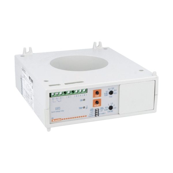 Earth leakage relay with 1 operatin threshold, compact panel mount. CT incorporated, 110VAC/DC-240VAC-415VAC image 1