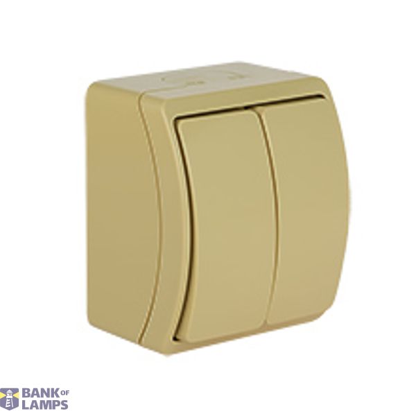 VW-2 Koala Two-Circuit Switch surface mounted IP44 beige VW 152-04 image 1