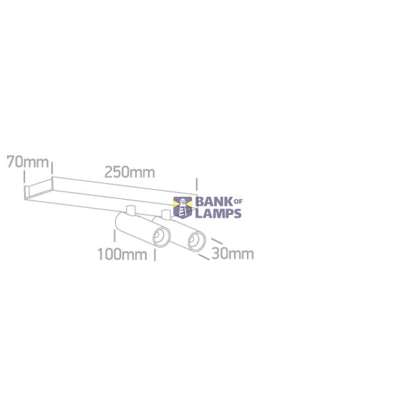 BLACK 2x5W WW IP20 230V image 2