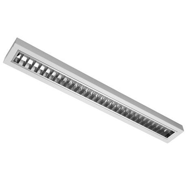 MODUS AREL3000, 1x LED, 1545mm,  mat AL louvre, ceiling/pendant, LED 830, NONSELV DALI, RAL9016 image 1