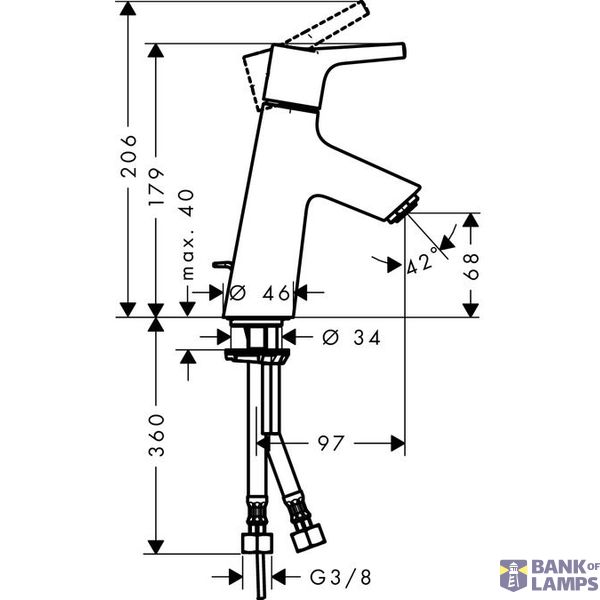 Talis S 80 sink mixer with pop-up, chrome image 2