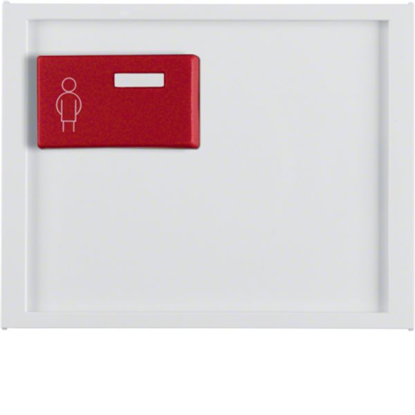 Central part with red call button at the top, Berker K.1, white, gloss image 1
