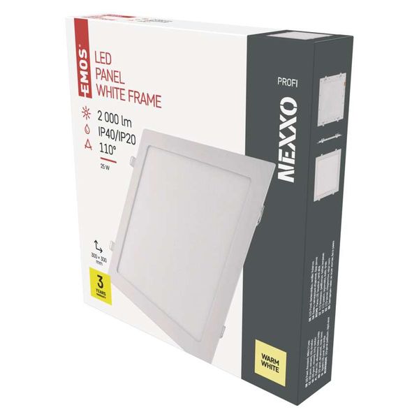 LED recessed luminaire NEXXO, square, white, 25W, warm white image 1