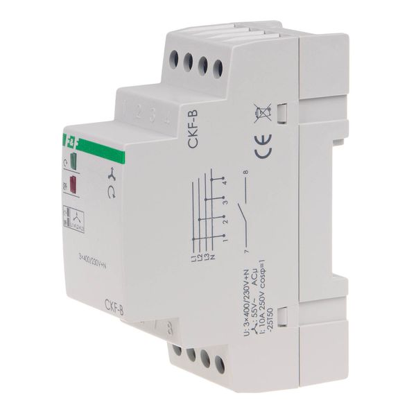 phase sequence and phase loss sensor, DIN rail mounting image 1