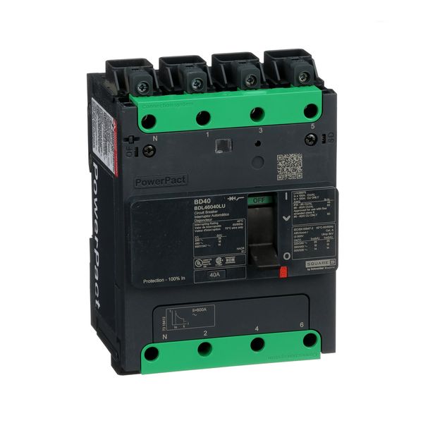 MCCB 14KA 600Y/347V UL 40A 4P EVERLINK image 1