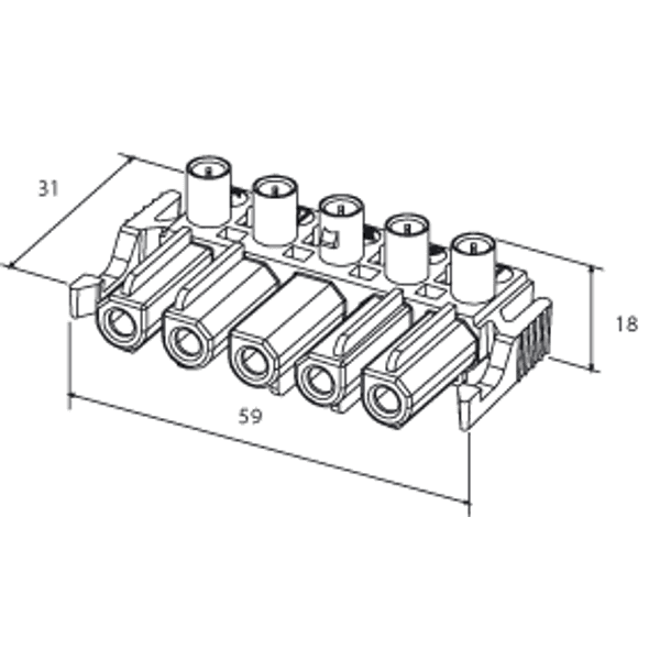 Coupler 5-p socket, blue image 5