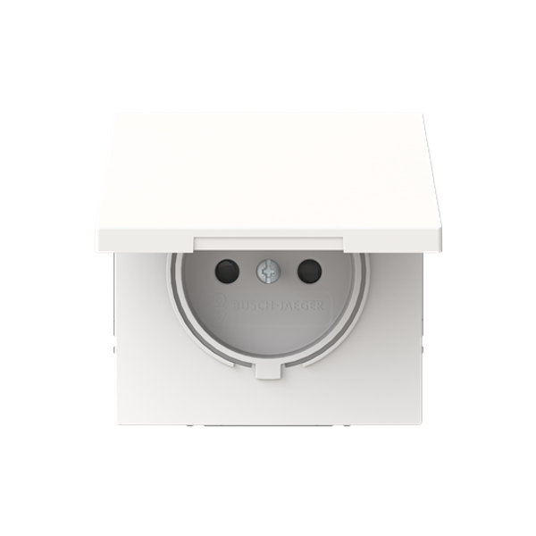 Socket with earthing pin with hinged cover Safety+ image 1