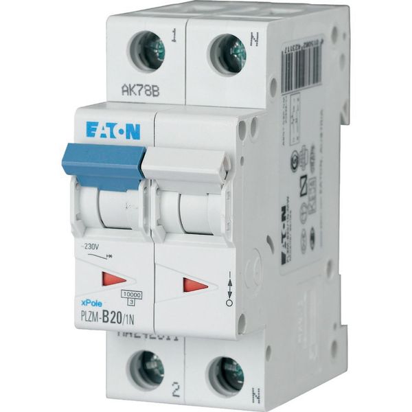 Miniature circuit breaker (MCB), 20 A, 1p+N, characteristic: B image 7
