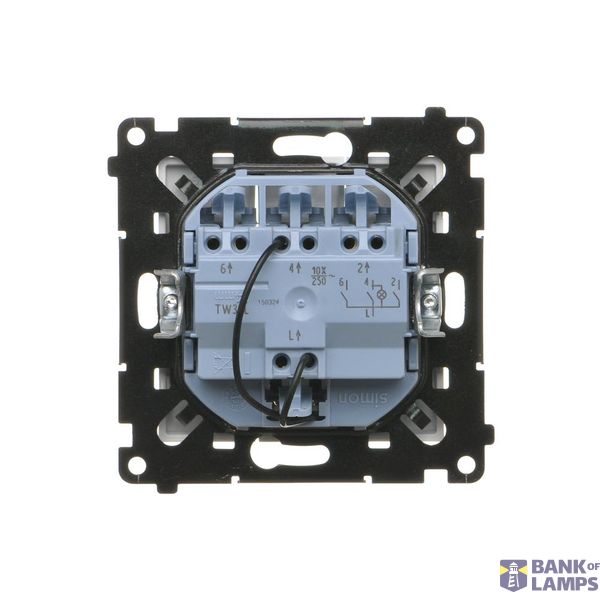 Single socket outlet without earthing, with shutters, Push In system, (module), Simon 24, IP20, 16A, graphite mat image 1