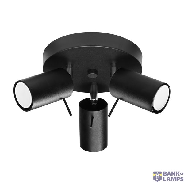 RING CEILING LAMP 3P BLACK GU10 3X40W IP20 image 3