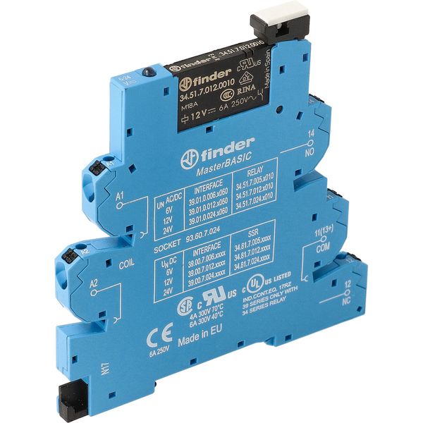 Rel. interface EMR MasterBASIC Push-IN.6,2mm.1CO 6A/125VUC, AgNi (39.01.0.125.0060) image 3