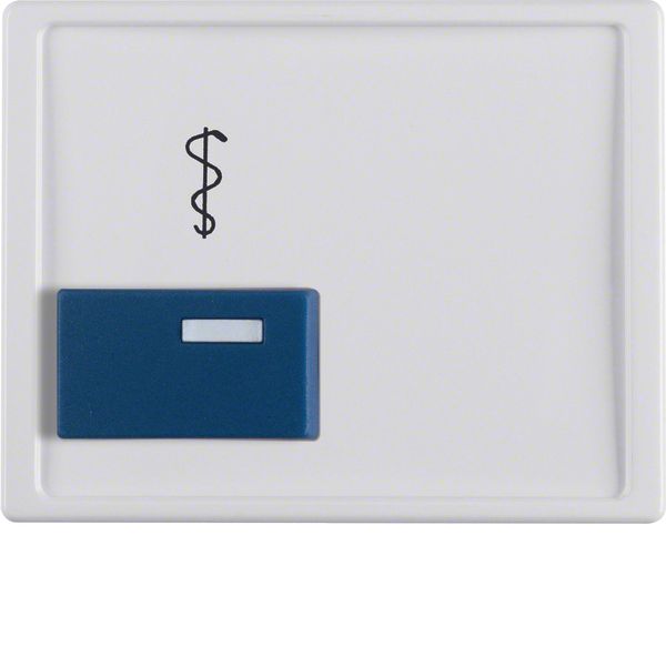 Centre plate blue button + imprint, arsys, p. white glossy image 1