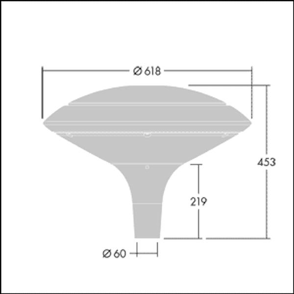 PLD D 18L50-740 R/S BS 3550 T60 CL2 GY - LED Amenity lighting lantern image 3